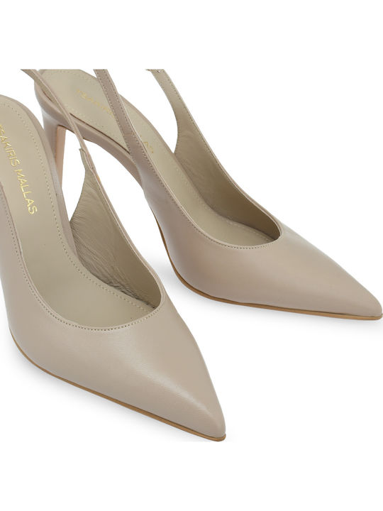 Leather Heels With High Brown Heel
