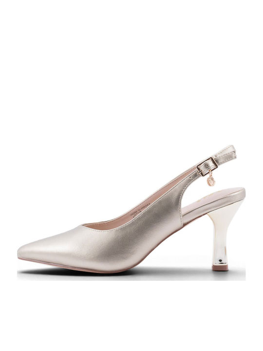 Pointed Toe Heels with High Gold Heel