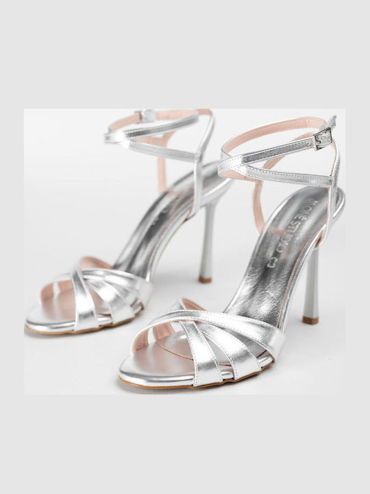 Leather Silver Women's Sandals