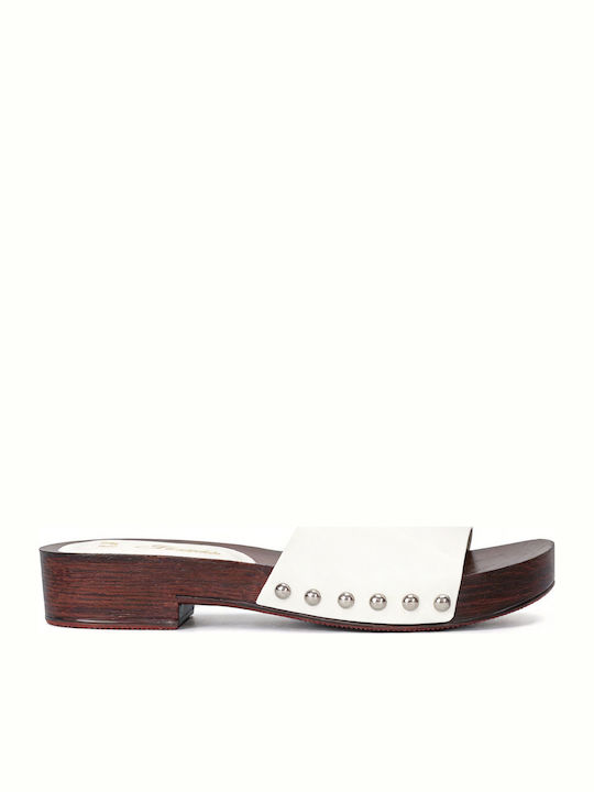 Patent Leather Women's Moccasins in White Colour