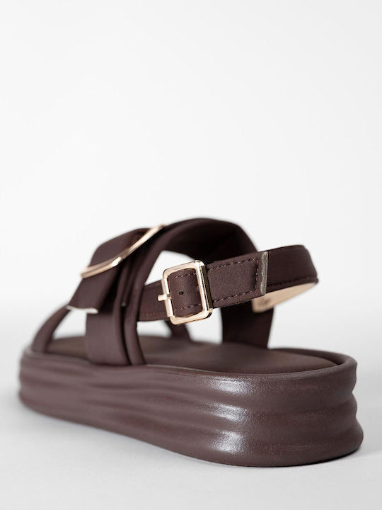 Women's Flat Sandals Flatforms Brown