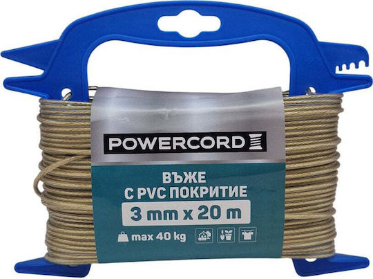 PVC Покрито Въже Powercord 3 Мм 20 М PVC