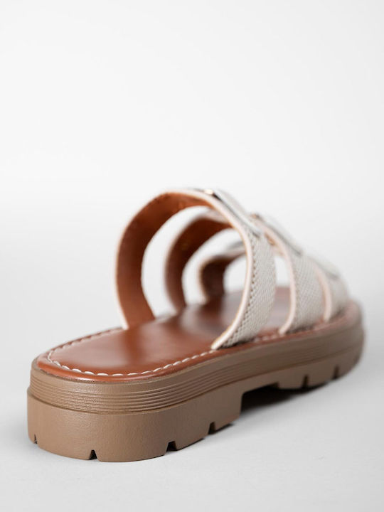 Women's Flat Sandals Flatforms Beige