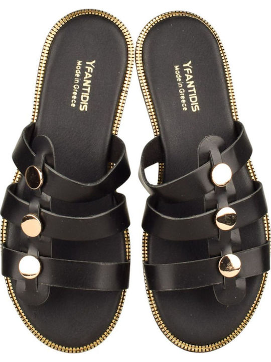 Damen Flache Sandalen Schwarz
