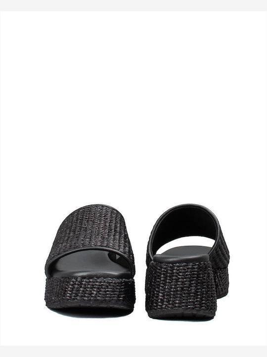 Sandale Flatforme Damă Negre E80-MAURI