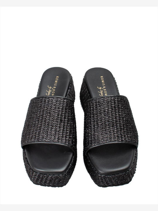 Sandale Flatforme Damă Negre E80-MAURI