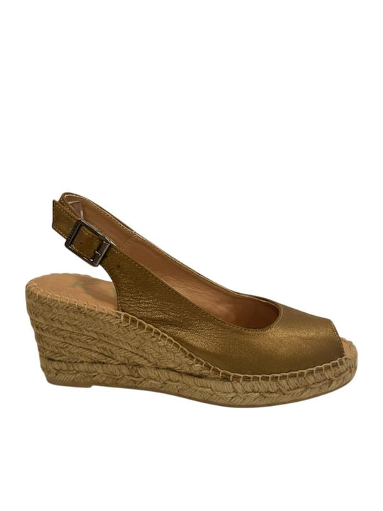 Summer Women's Platforms in Espadrilles Style Gold
