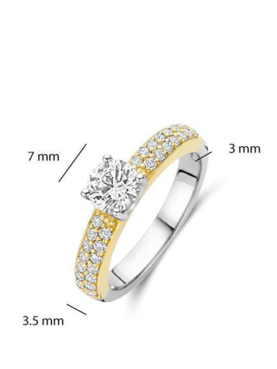 Ti Sento Single Stone Ring in Silver
