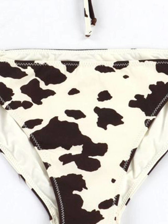 Bikini Slip Cu Dantelă Bej