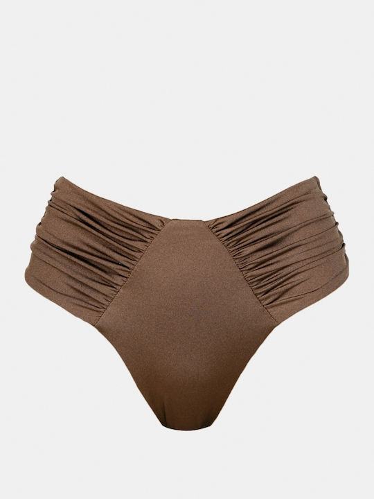 Bikinihosen Slip Hohe Taille Braune