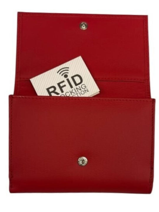 Leder Damenbrieftasche mit RFID Rot