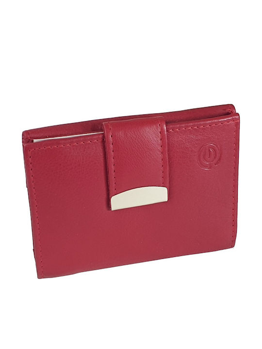 Small Leather Women's Wallet With RFID Red