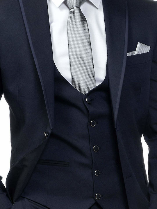 Men's Groom's Suit with Vest Blue