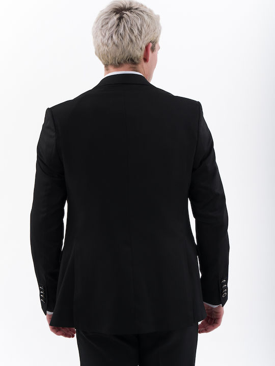 Men's Groom's Suit with Vest Black