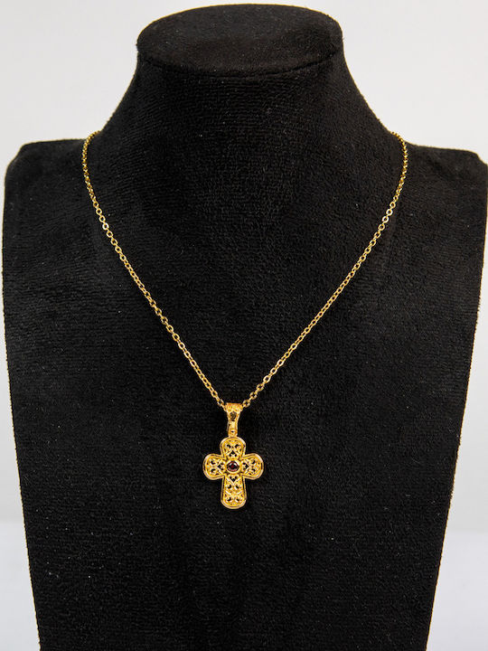 Crucifix Pentru Femei Din Argint Plăcut Cu Aur Fără Lanț