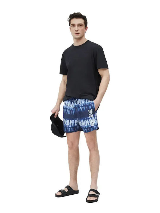 Men's Swimwear Shorts Navy Blue with Patterns