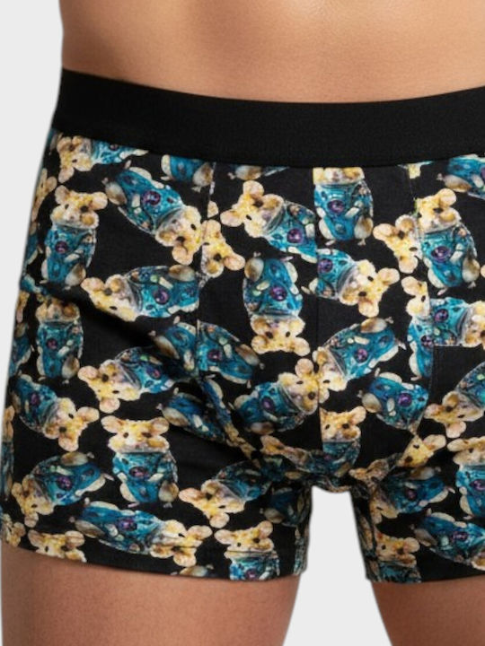 Herren Boxershorts Schwarz mit Mustern