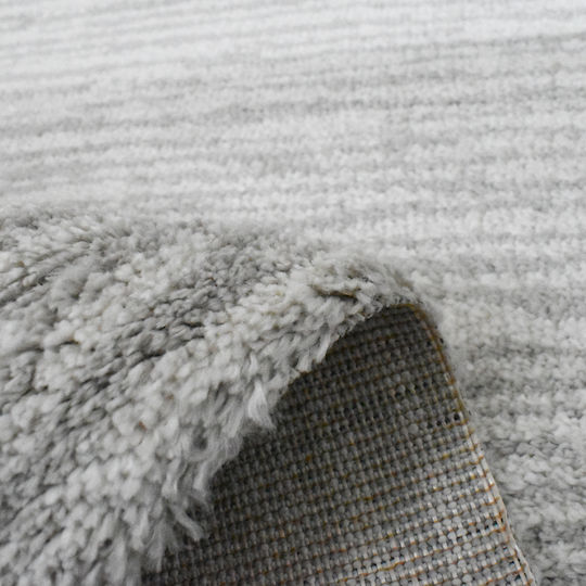Covor Geometric Rectangular Shaggy Gri Deschis 160x230cm