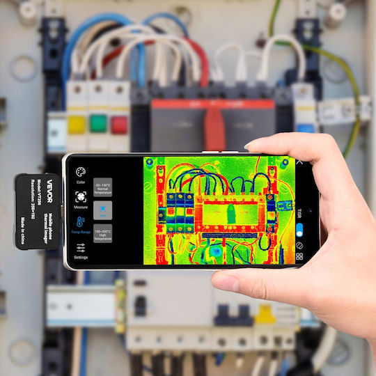 Vevor Θερμική Κάμερα Android & Ios Μακροφακό Ανάλυση Ir 256x192 Ρυθμός Ανανέωσης 25hz Εύρος Θερμοκρασίας 20°c Έως 550°c Smartphone Tablet Kdsrcxy2561960w1b001v9