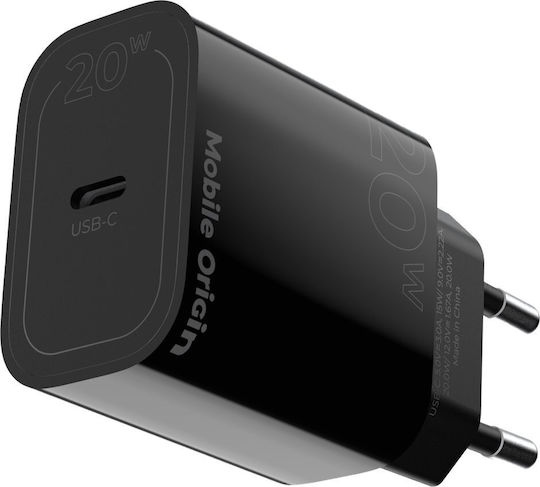 Mobile Origin Φορτιστής Χωρίς Καλώδιο με Θύρα USB-C 20W Power Delivery Μαύρος (FRL-PD20W-MO11-BLK)