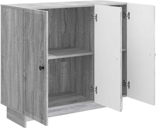 Sideboard aus Holz & Metall Grau Sonoma 89x34.5x80cm