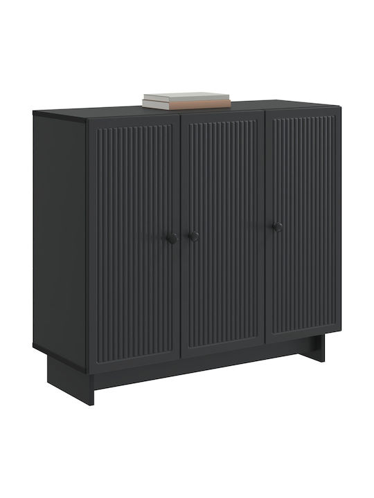 Sideboard aus Holz & Metall Schwarze 89x34.5x80cm