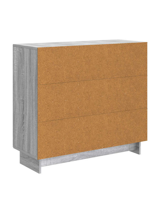 Sideboard Made of Wood & Metal Grey Sonoma 89x34.5x80cm