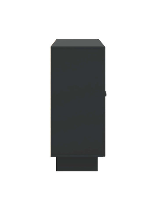 Sideboard aus Holz & Metall Schwarze 89x34.5x80cm