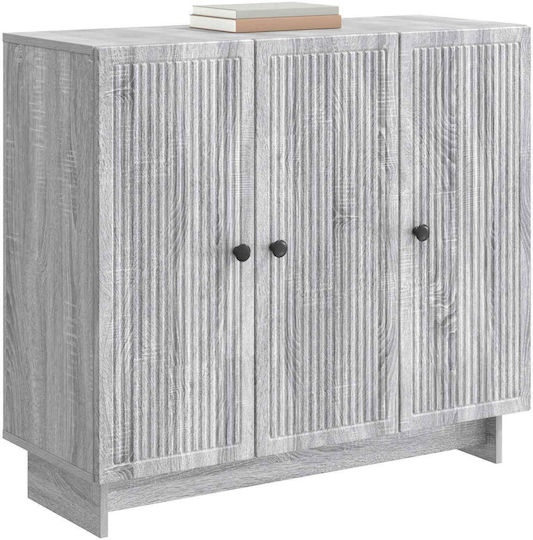 Sideboard aus Holz & Metall Grau Sonoma 89x34.5x80cm