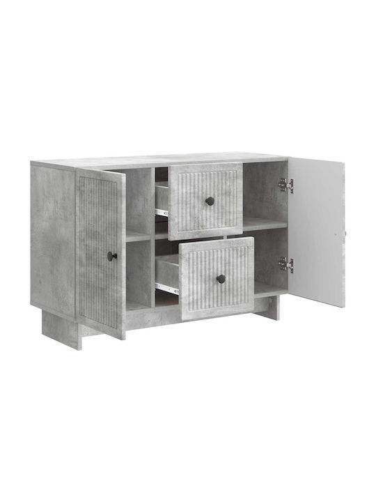 Wooden Sideboard with Drawers Concrete Gray 89x34.5x60cm