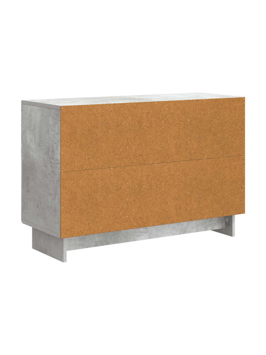 Wooden Sideboard with Drawers Concrete Gray 89x34.5x60cm
