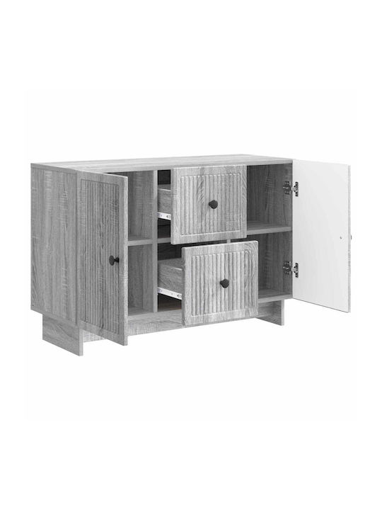 Wooden Sideboard with Drawers Gray Sonoma 89x34.5x60cm