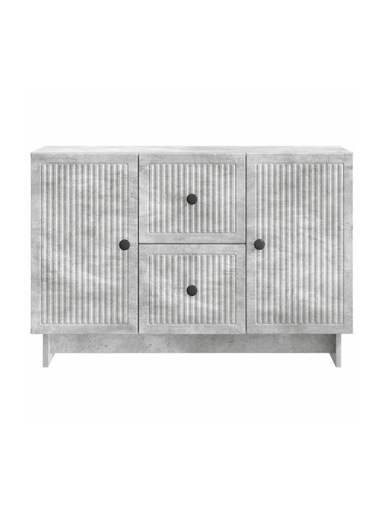 Wooden Sideboard with Drawers Concrete Gray 89x34.5x60cm