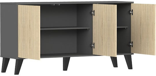 Billie Holz Sideboard Anthrazit 149x40x77cm