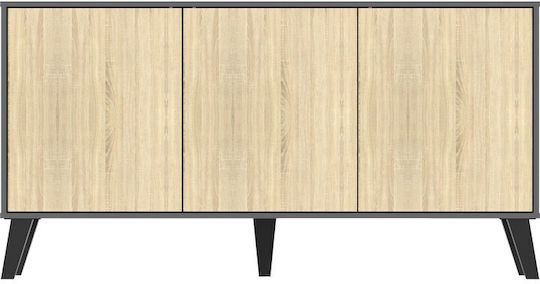 Billie Holz Sideboard Anthrazit 149x40x77cm