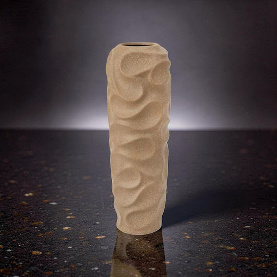 Beige Porcelain Vase 15x15xH44cm