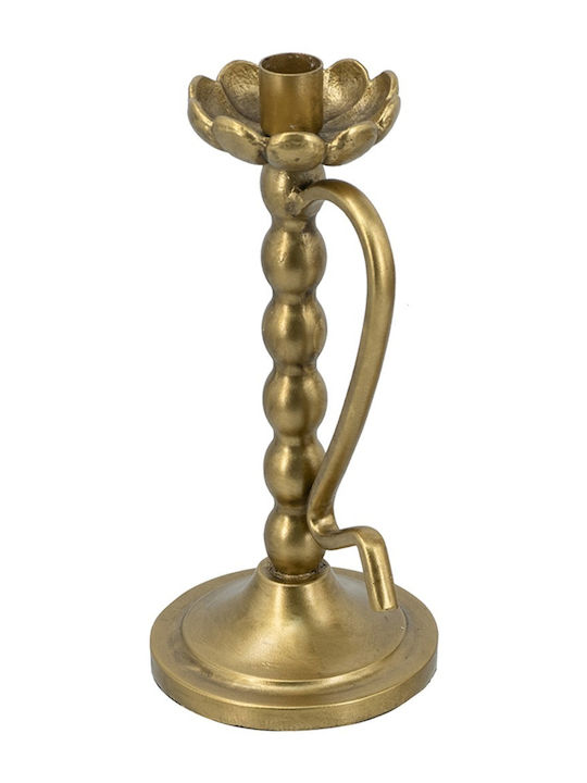 Artekko Metal Candle Holder in Gold Color 13.5x24.5x11cm