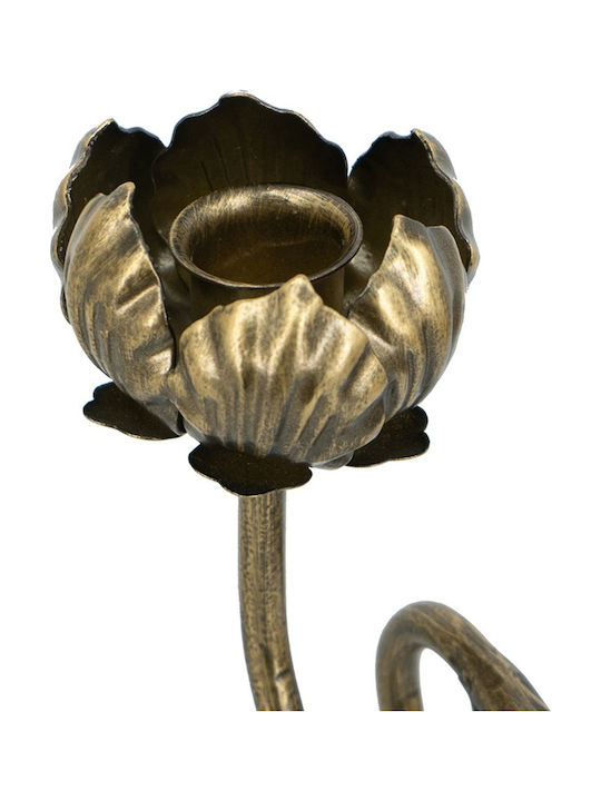 Artekko Metall Kerzenhalter in Gold Farbe 10x19x11.5cm