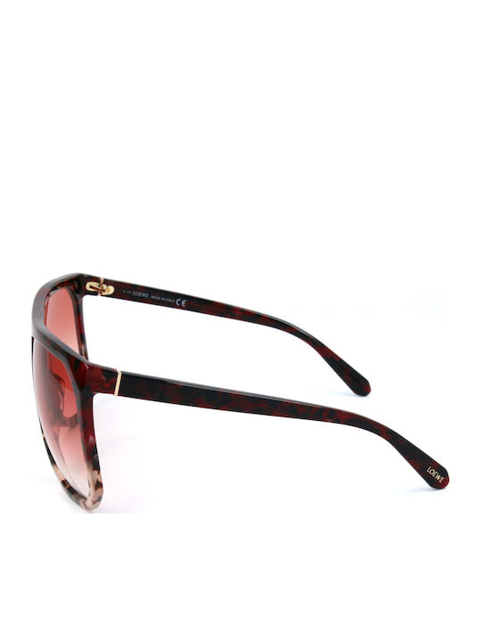 Loewe Women's Sunglasses with Brown Frame and Red Lenses