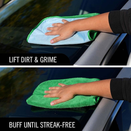 Turtle Wax Clear Vue Glass Towel Car Microfiber Cloth Cleaning Polishing Drying Windows Blue Green 35x40cm 1831237