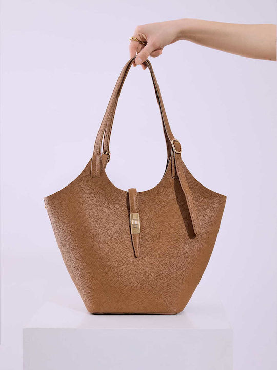 Celestino Set Zwei Handtaschen aus Kunstleder Braun