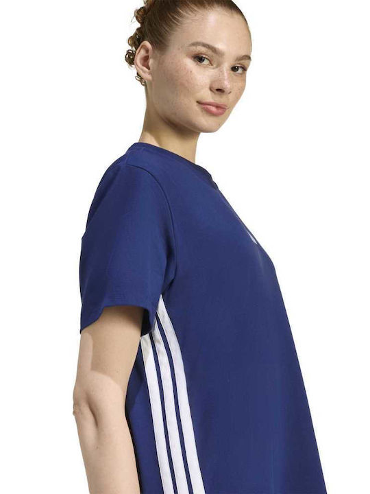 3 Stripes Athletic Dress T-Shirt Short Sleeve Blue