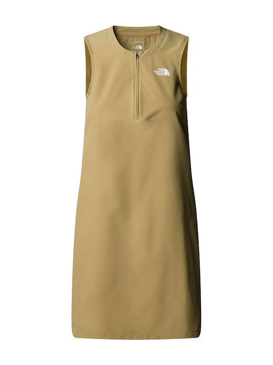 Summer Athletic Sleeveless Beige Dress