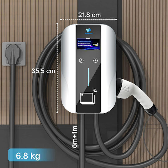 Qova Stație de Încărcare Montată pe Perete Trifazată 22kW cu Cablu Încorporat Tip 2