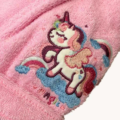 Linea Home Kids Bathrobe Unicorn Pink Hooded