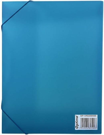 Optima Prod Din Plastic Plastic Folder Elastic Corners 40mm Width 800 Microns Optima Transparent Blue