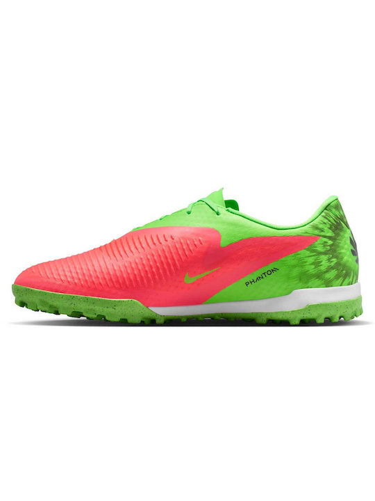 Nike Phantom 6 Low Academy Erling Haaland TF Fußballschuhe mit geformten Stollen Hot Punch / Green Strike / Schwarz