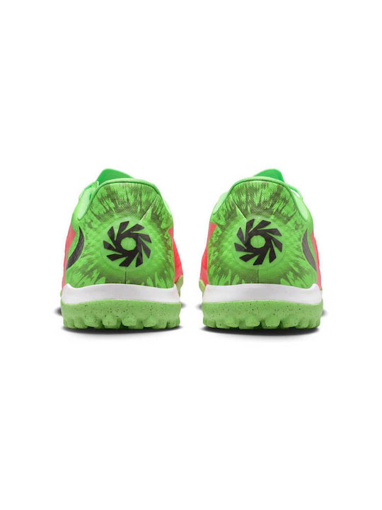 Nike Phantom 6 Low Academy Erling Haaland TF Fußballschuhe mit geformten Stollen Hot Punch / Green Strike / Schwarz
