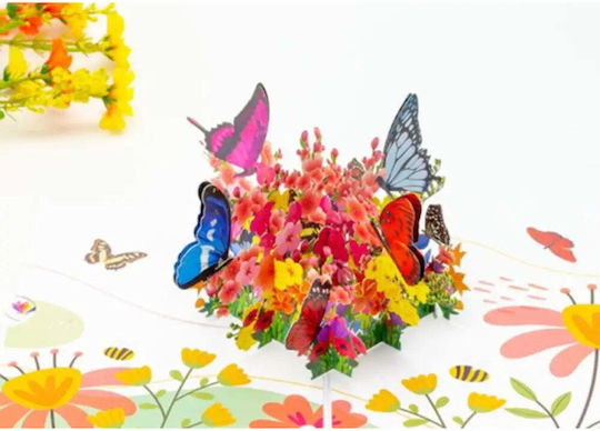 Pop-up Blumen Schmetterlinge Grußkarte Kiriori 10733