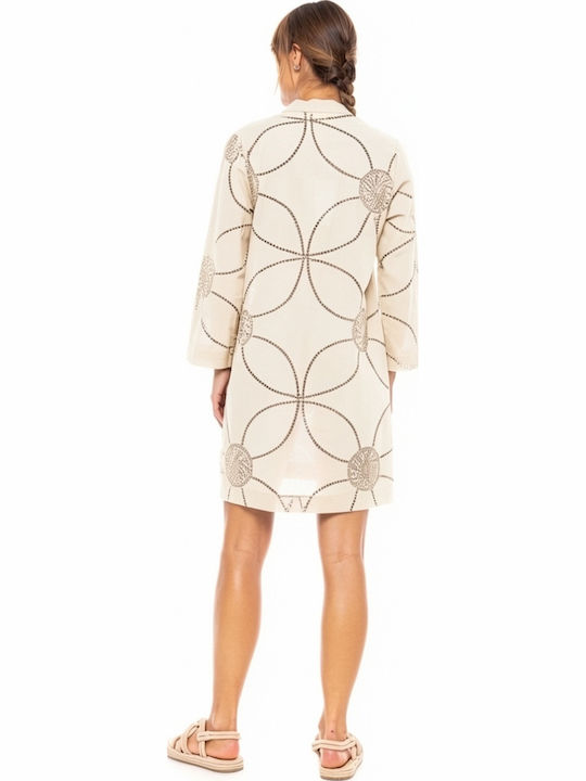 Pink Label Damen Kleid Strand Off White